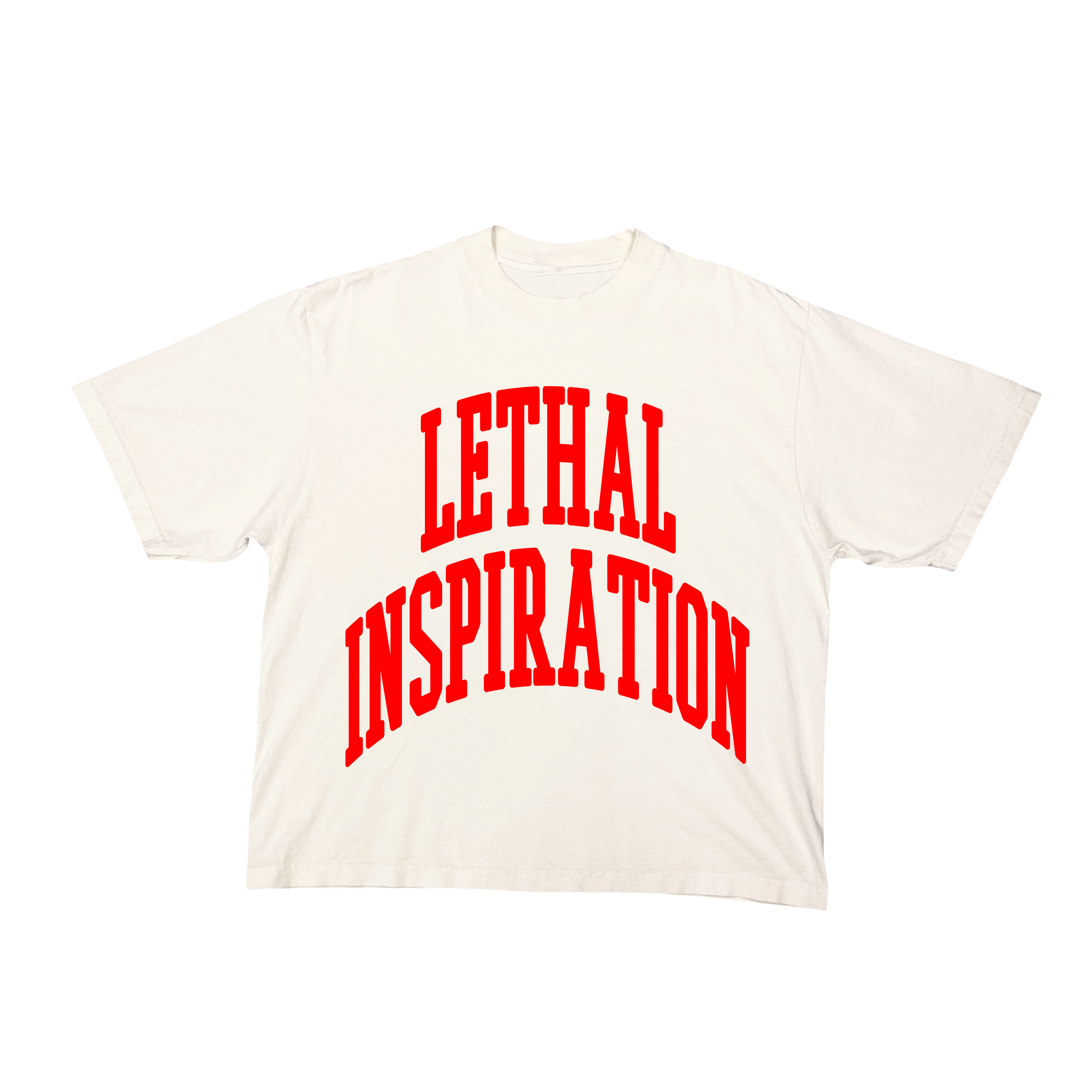 Arch Logo Tee Cream Red