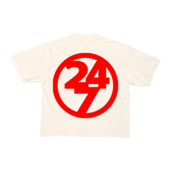 Arch Logo Tee Cream Red