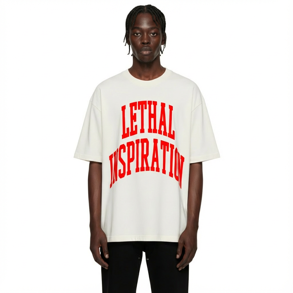 Arch Logo Tee Cream Red