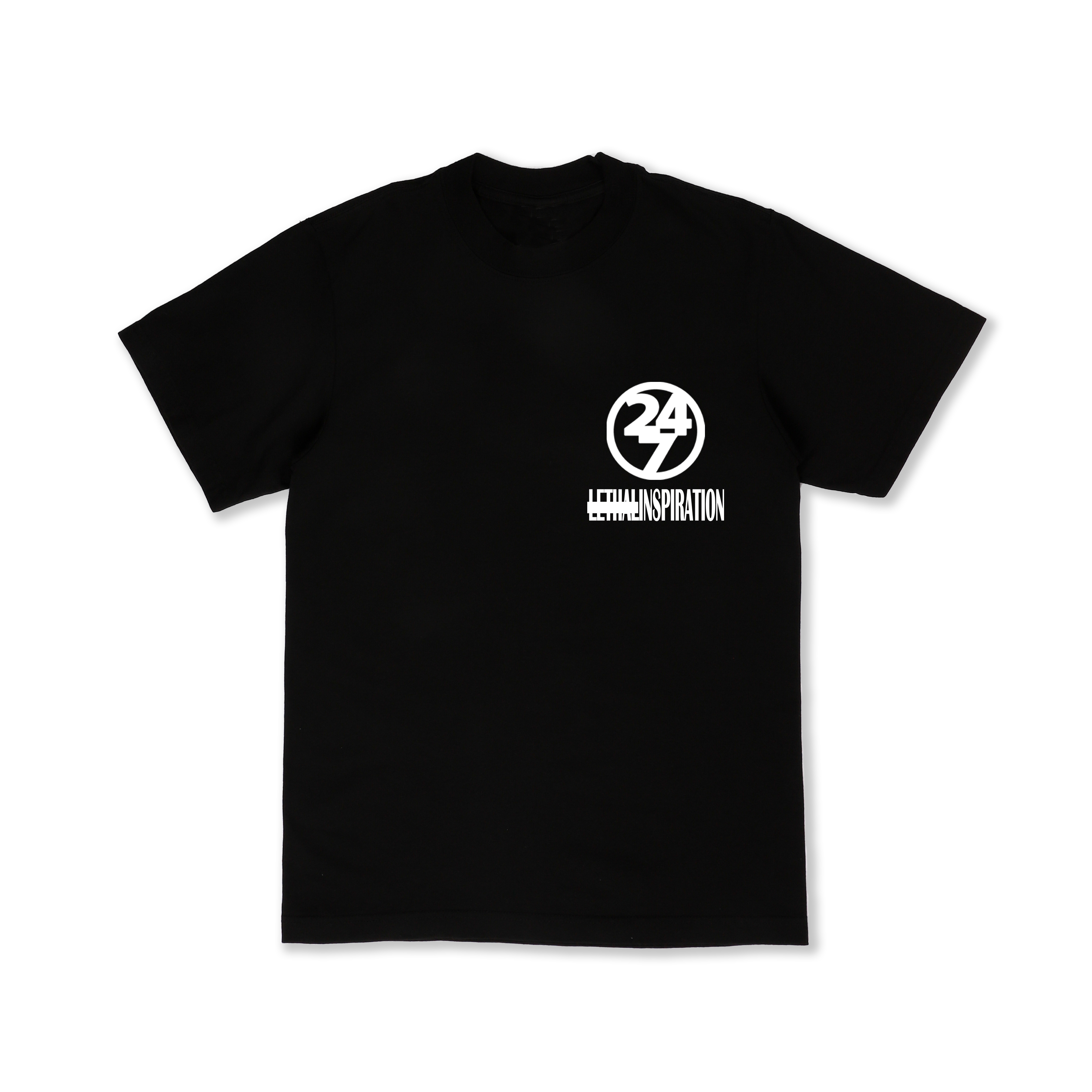 Left Logo Tee Black White