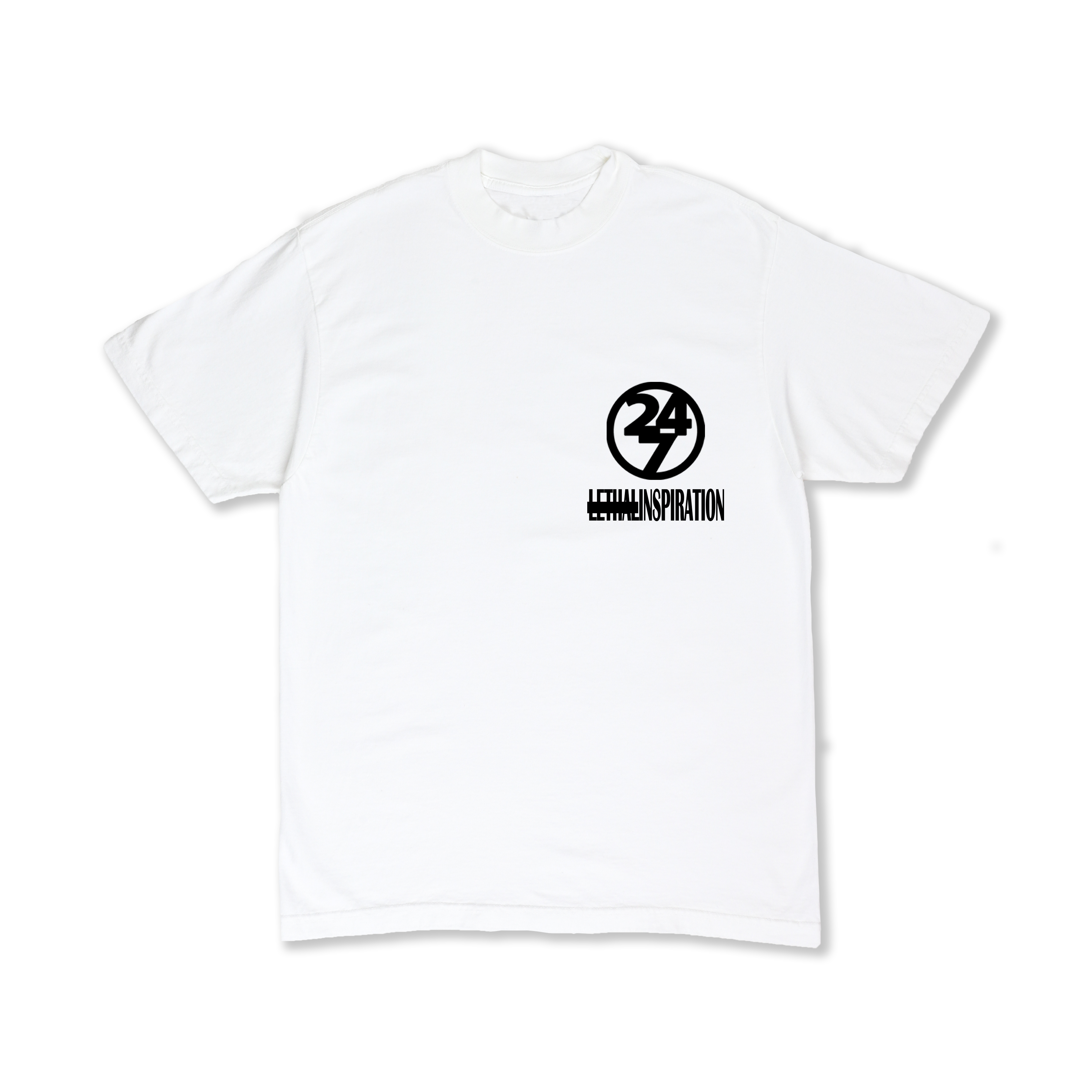 Left Logo Tee White Black