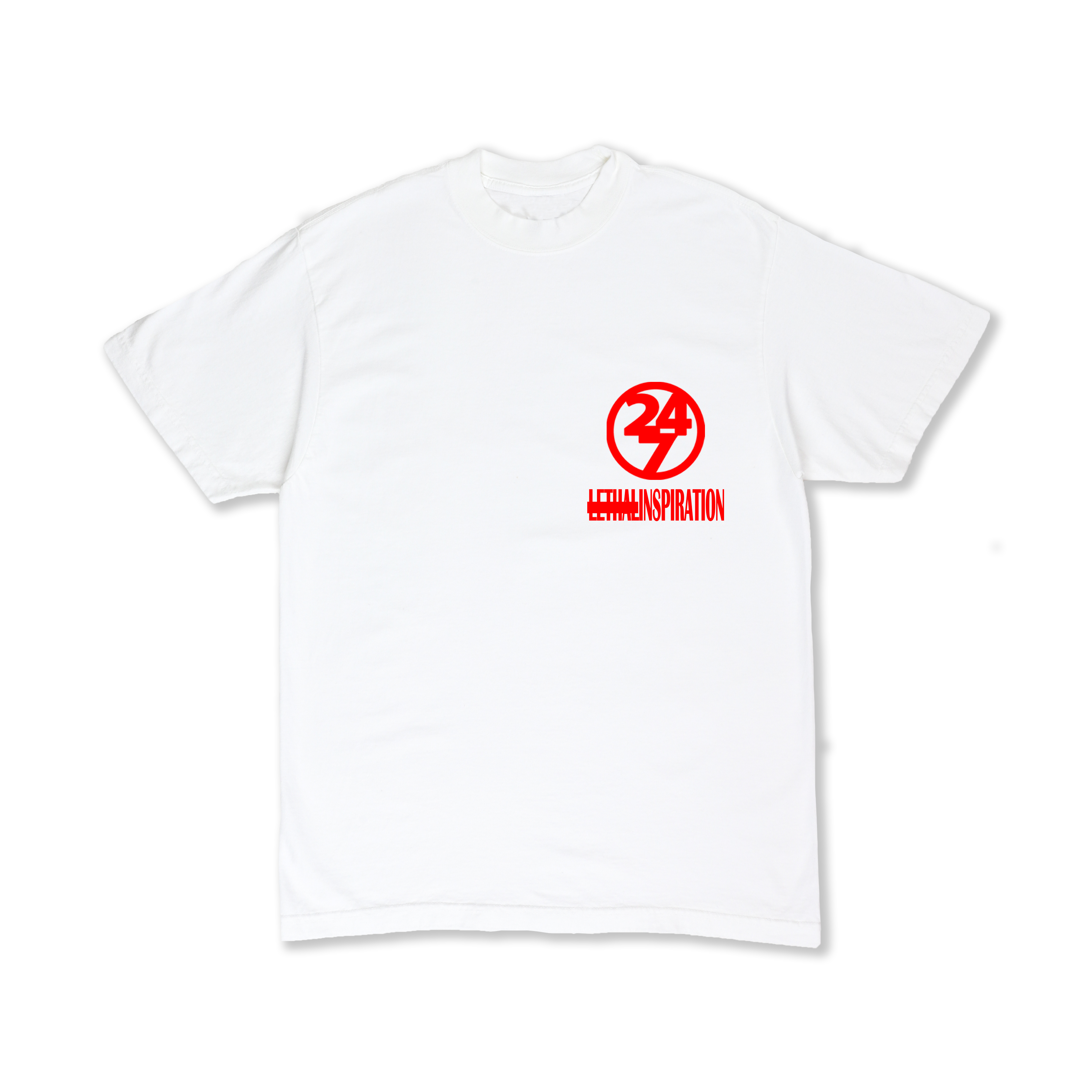 Left Logo Tee White Red
