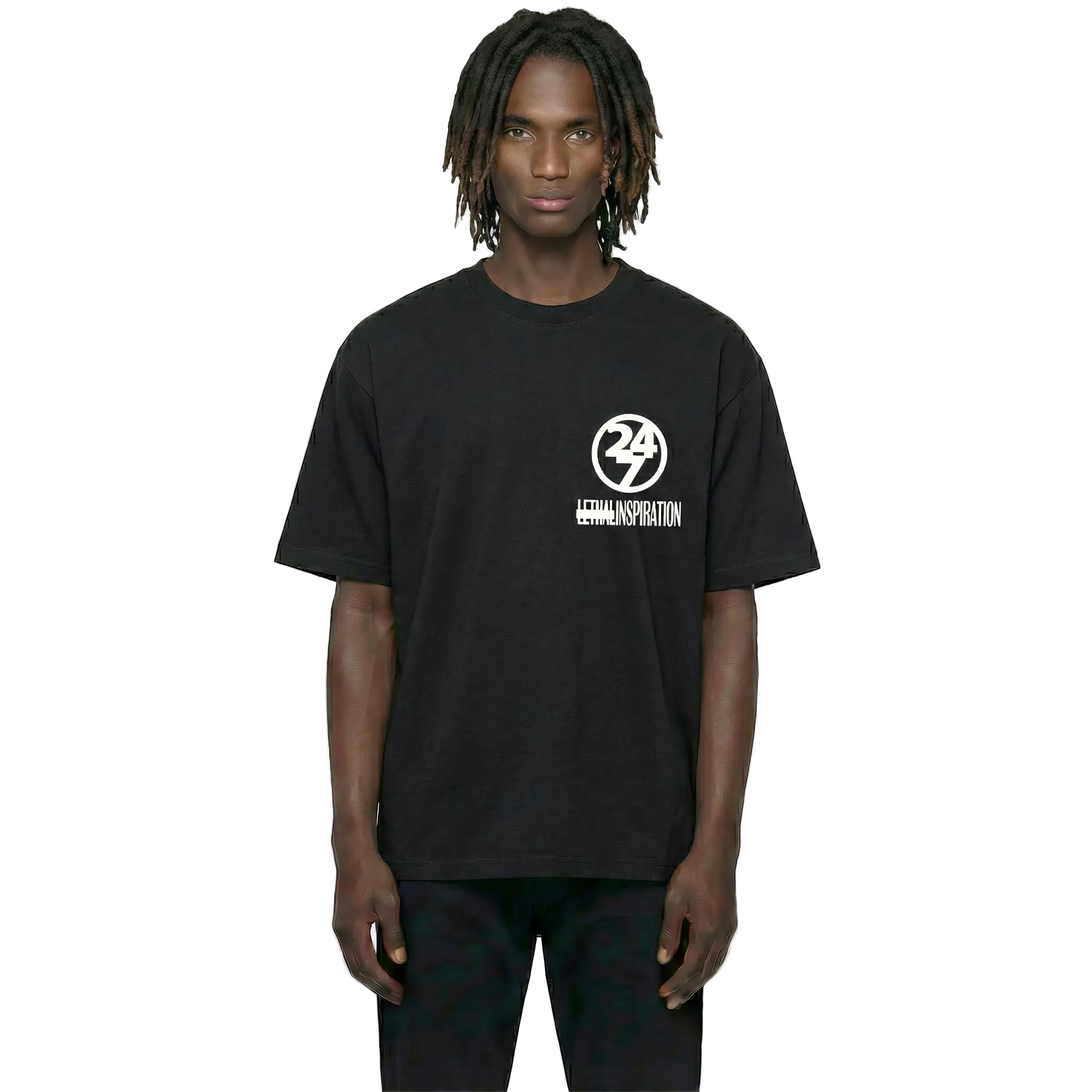 247 Foundation Tee Black White